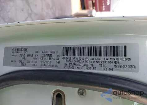 2018 Ram 2500 Tradesman 4X4 8' Box z USA, uszkodzony, nr VIN 3C6UR5HL8JG257060